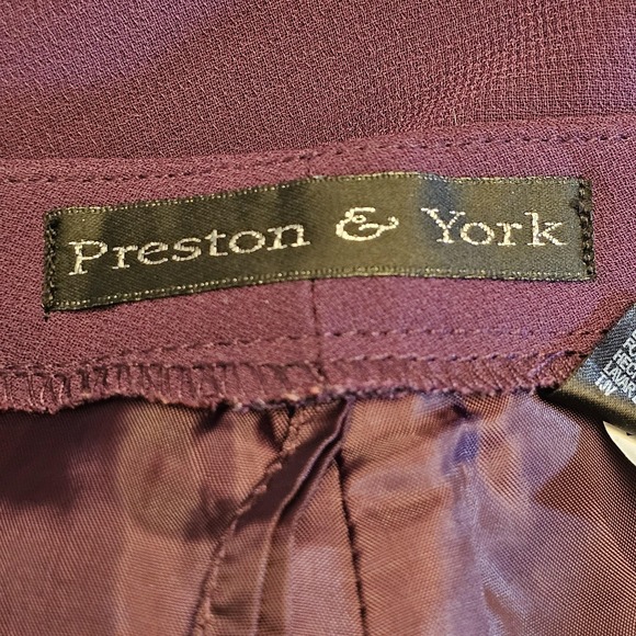 Preston & York Pants Womens 8 Purple Lined Wide Leg Dress Career Trousers - Picture 11 of 14